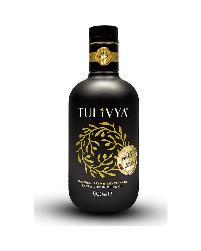 TULIVYA Early Harvest Extra Virgin Olive Oil — Award-Winning High Polyphenol EVOO 400+ mg/kg, Cold-Pressed Memecik Olives, Premium Aegean Turkish Olive Oil, 500ml Glass Bottle