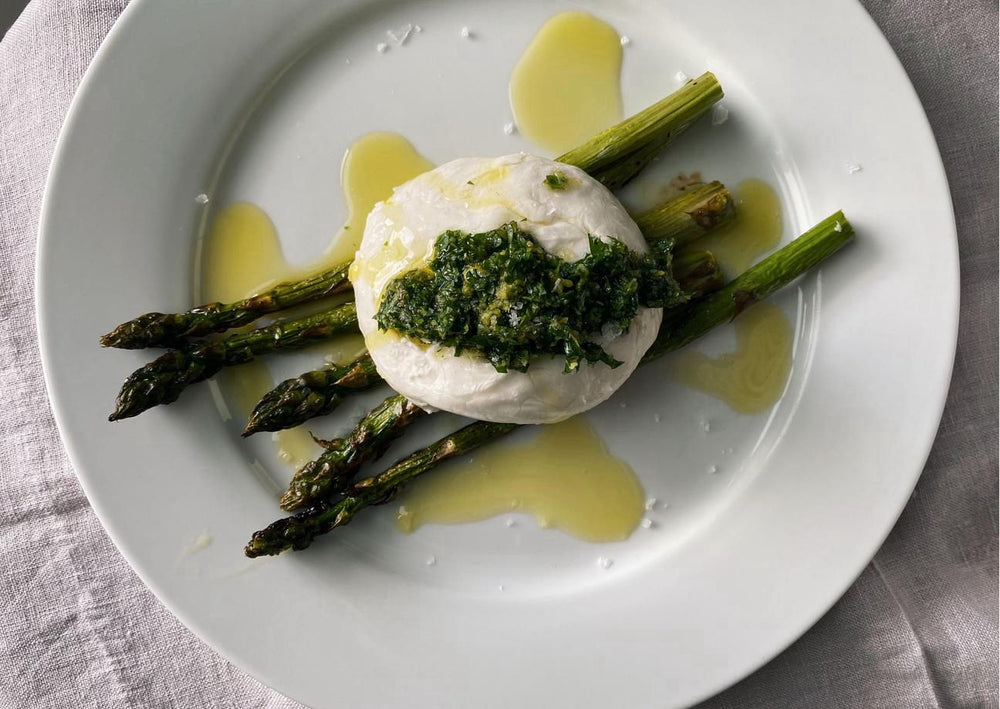 Burrata with Asparagus & Lemon