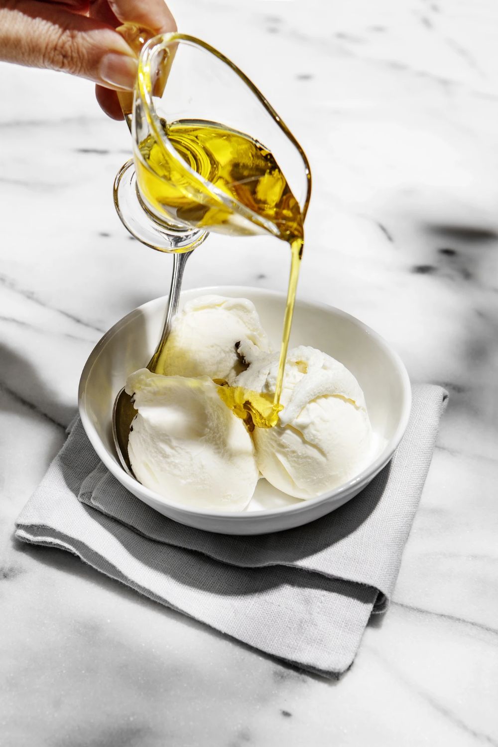 Vanilla Ice Cream with EVOO & Sea Salt